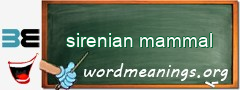 WordMeaning blackboard for sirenian mammal